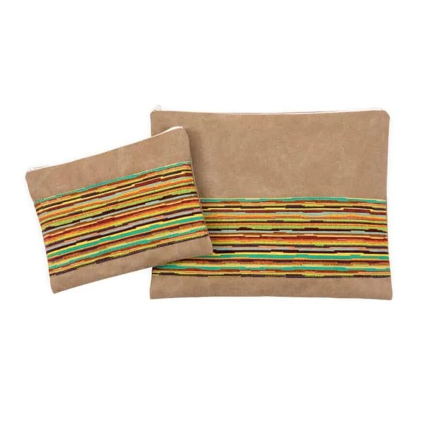 talit and tefillin bag combined colorful khaki