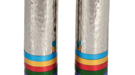 Cylinder Candlesticks Hammer Work Rings Multicolor