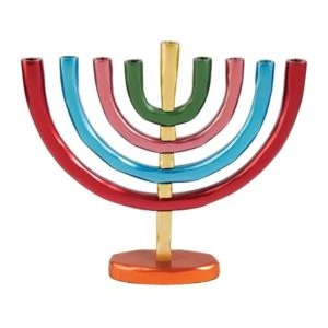 Hanukkah Menorah Branches Multicolor