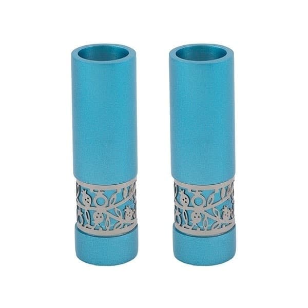 modern candlesticks turquoise shabbat