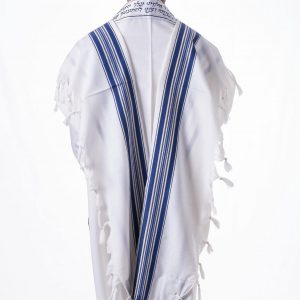 Tallit with Blue Gold Stripes