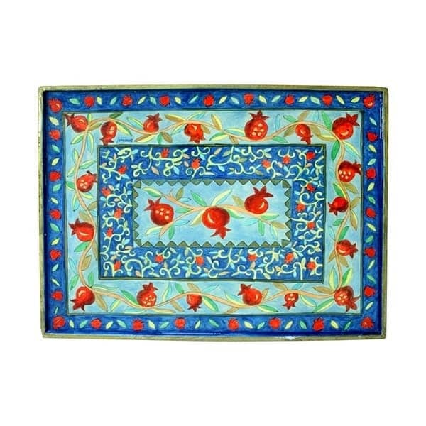 Challah Board - Painting on a Tree - Pomegranates 1