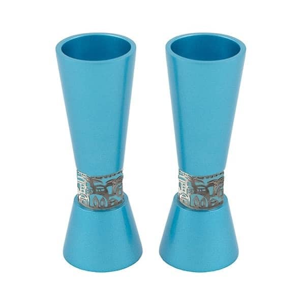 Shabbat candles "Torch" - Jerusalem and turquoise 1