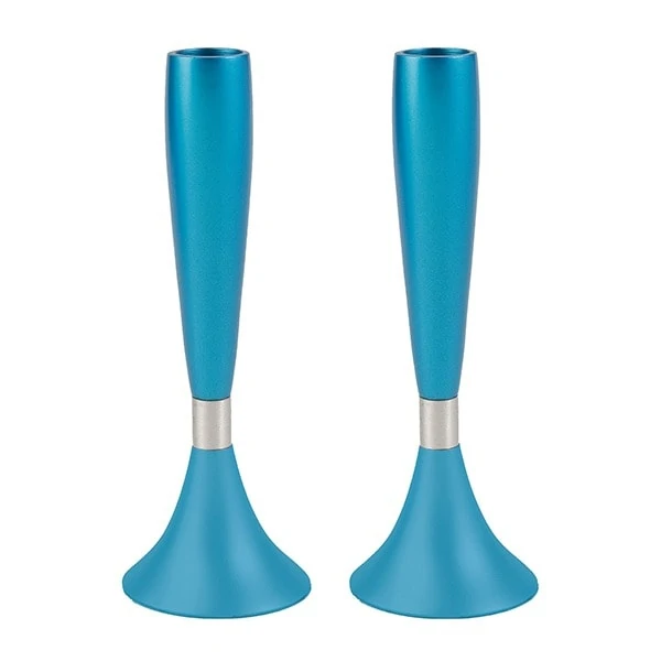 Shabbat candles "smooth and clean" - turquoise 1