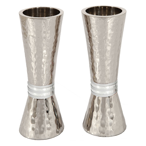 Shabbat candlesticks "Hammer Rings" - silver 1