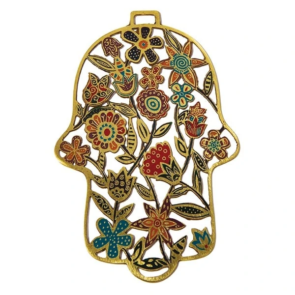 Colorful decoration for the 'Hamsa' wall Copper etch - flowers 1