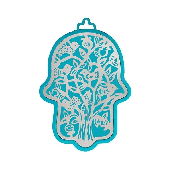 Hamsa (wall decoration) - birds in turquoise background 1