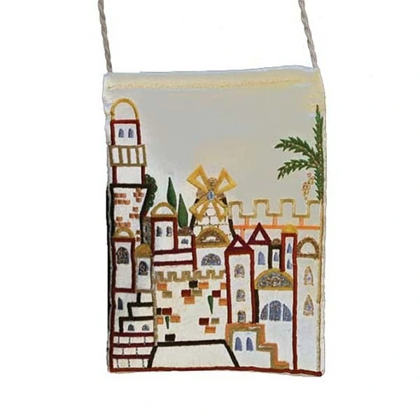 Jerusalem bag - Embroidered side bag - white 1