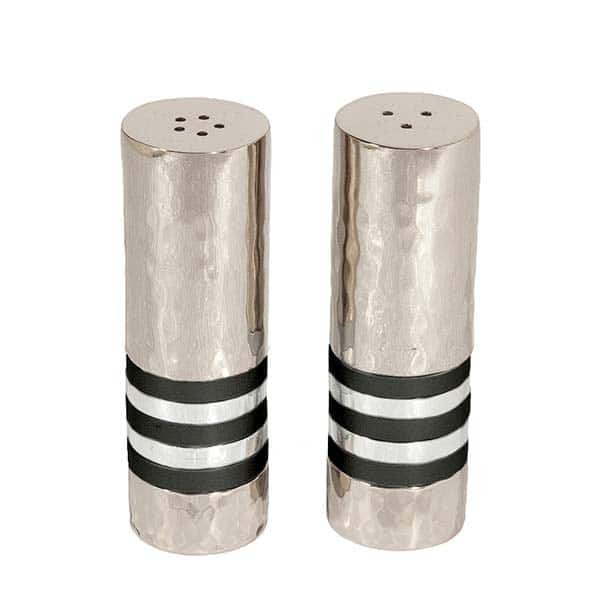 Pepper Salt Set - Hammer - Black and Silver-colored Rings 1