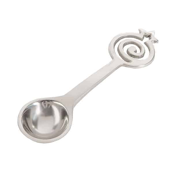 Small spoon - aluminum - Pomegranate in an engraved spiral 1