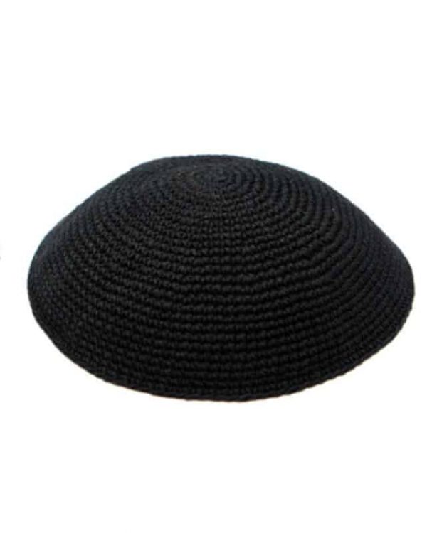 Black crocheted Kippa - big (22 cm) 1