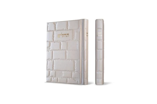 Tehilim "Barchi Nafshi" with the Western Wall cover -In royal white 1